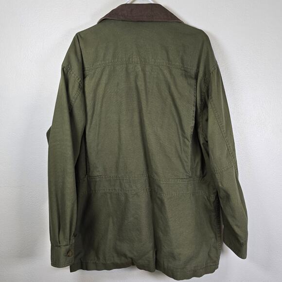 Ducks Unlimited Field Chore Coat Men's M Green Canvas Leather Trim Huntingcore - Picture 2 of 13